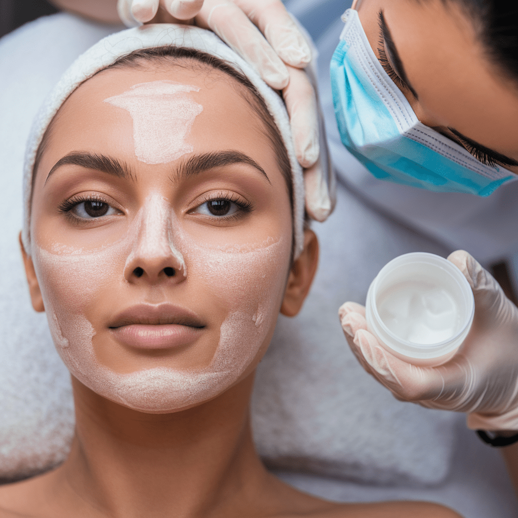 woman having peel treatment